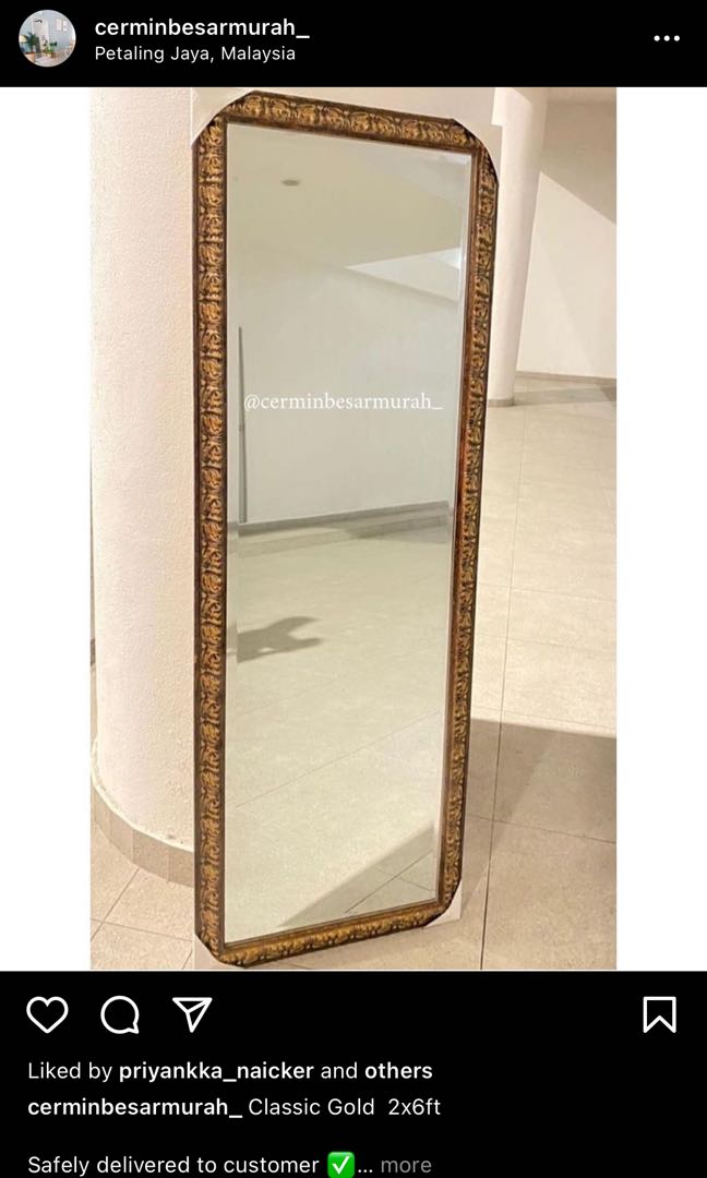 Cermin Besar Murah 2x6ft Home Furniture Home Decor On Carousell
