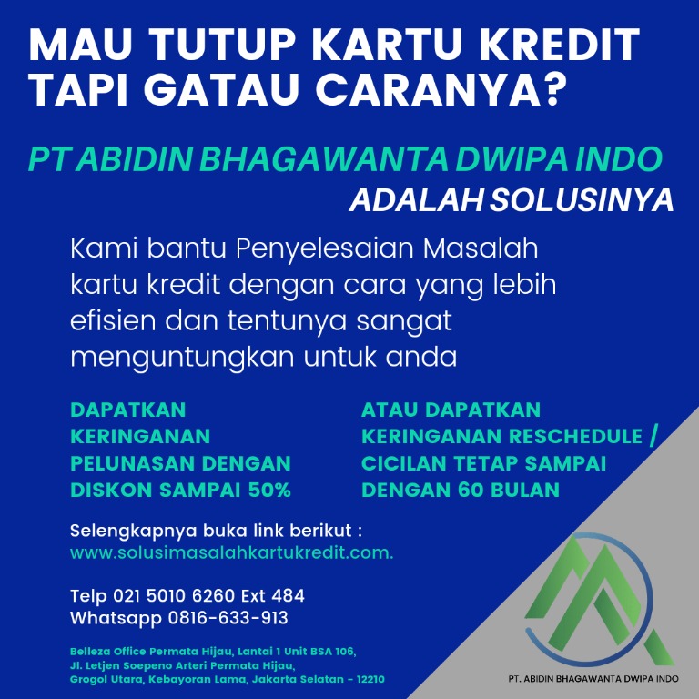 Jasa Tutup Kartu Kredit Dan Kta Pt Abidin Bhagawanta Dwipa Indo Jasa Lainnya Di Carousell