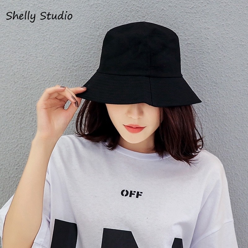 Black bucket hat korean Clearance