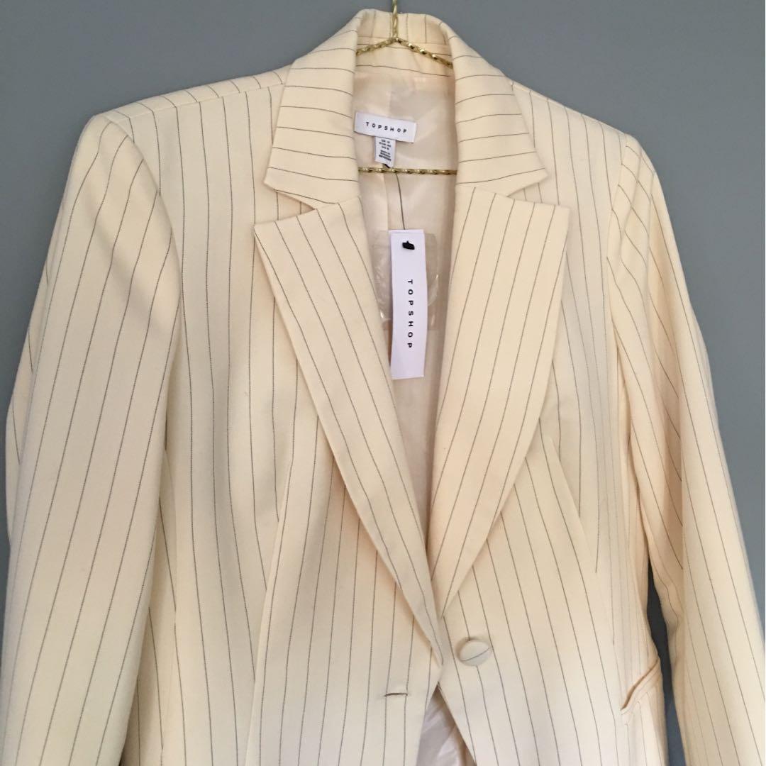 Cream pinstripe blazer
