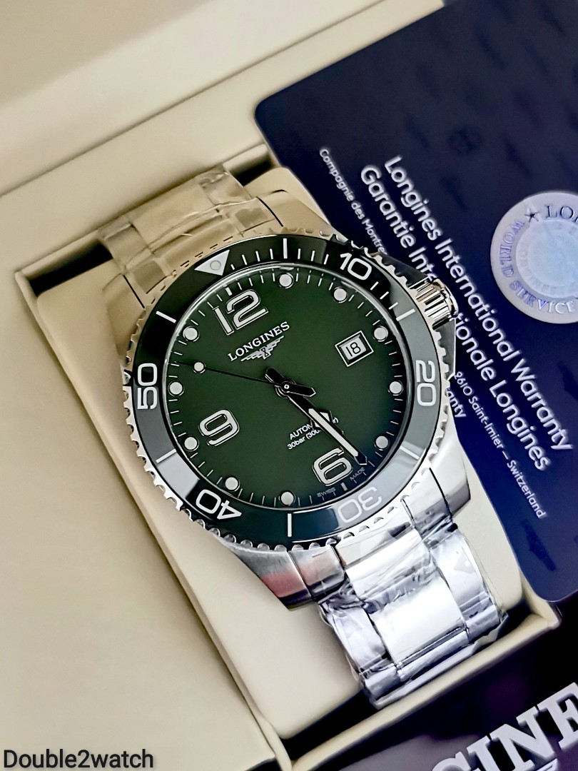Longines hydroconquest green ceramic sales