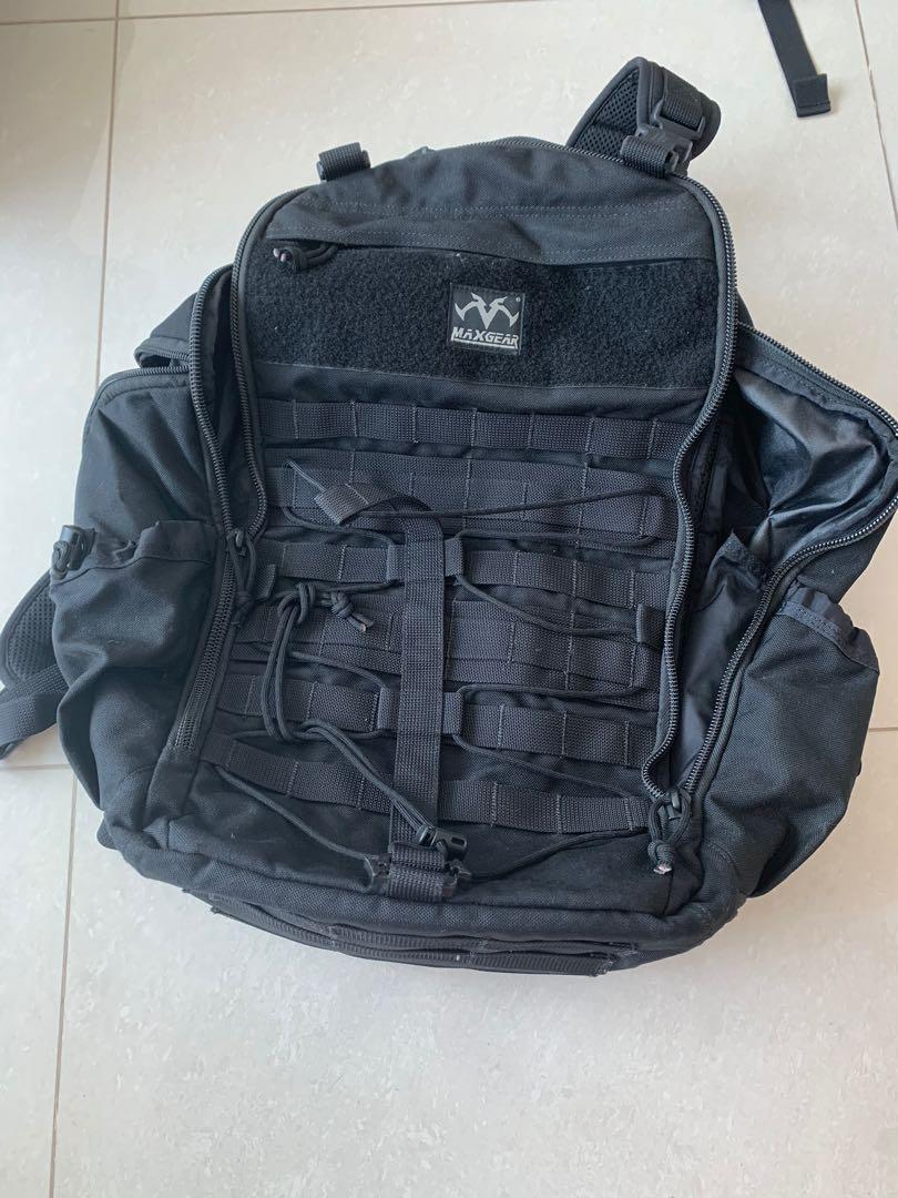 maxgear military tactical backpack with additional running supplemental bag