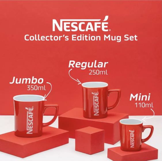x2 Red Cup Nescafe Nescafe Coffee Mug Tea Drink Colletibles Decor Gift Kitchen