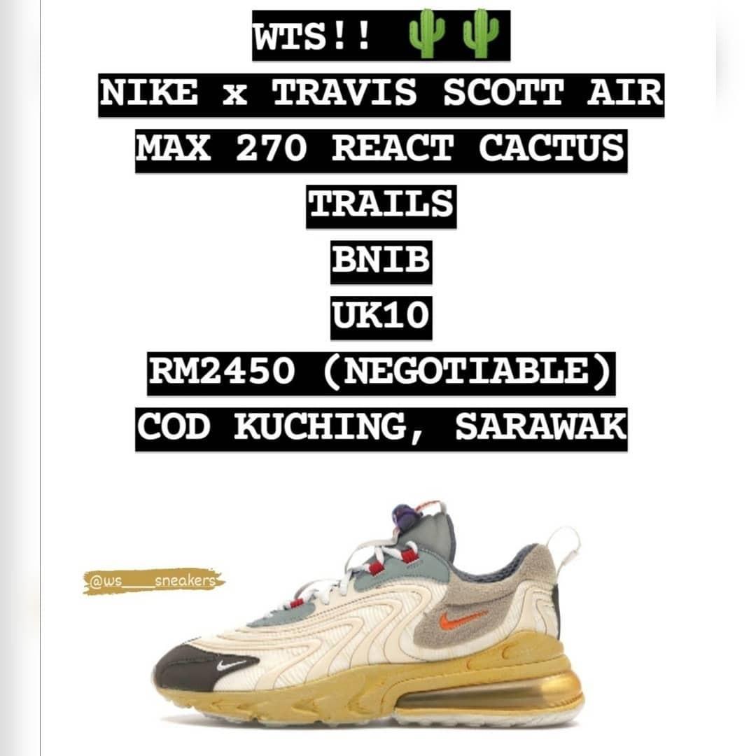 Travis scott x 'air sale max 270 react resell
