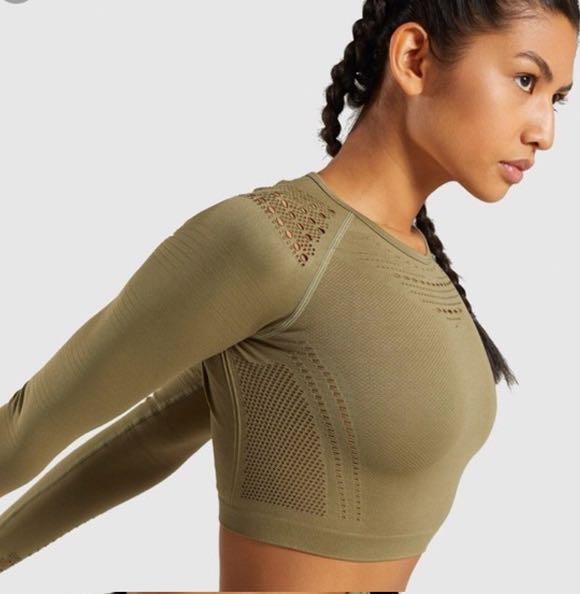 Flawless knit long sleeve crop top 2025