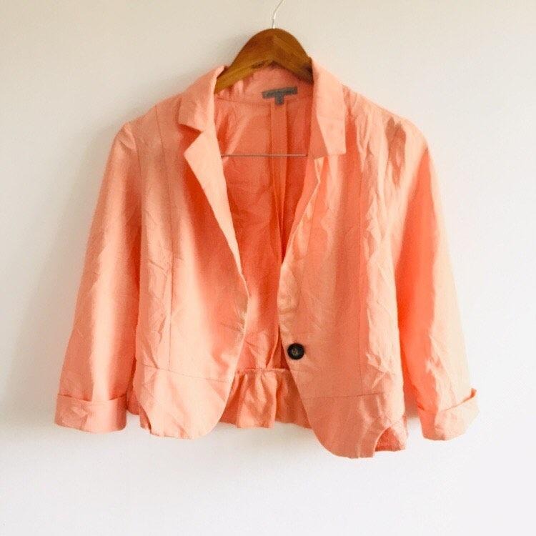 Pastel Orange Blazer, Women's Fashion, Coats, Jackets and Outerwear on