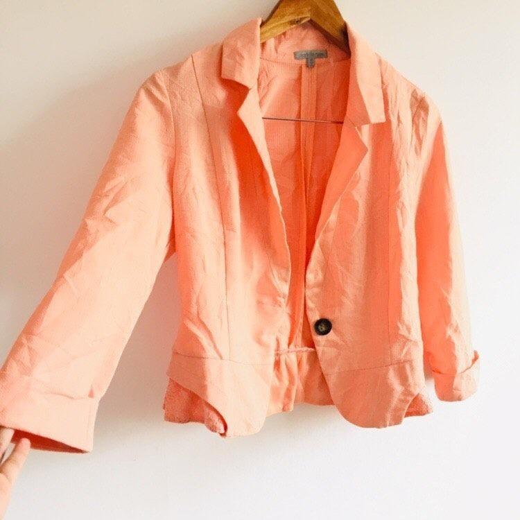 Pastel Orange Blazer, Women's Fashion, Coats, Jackets and Outerwear on