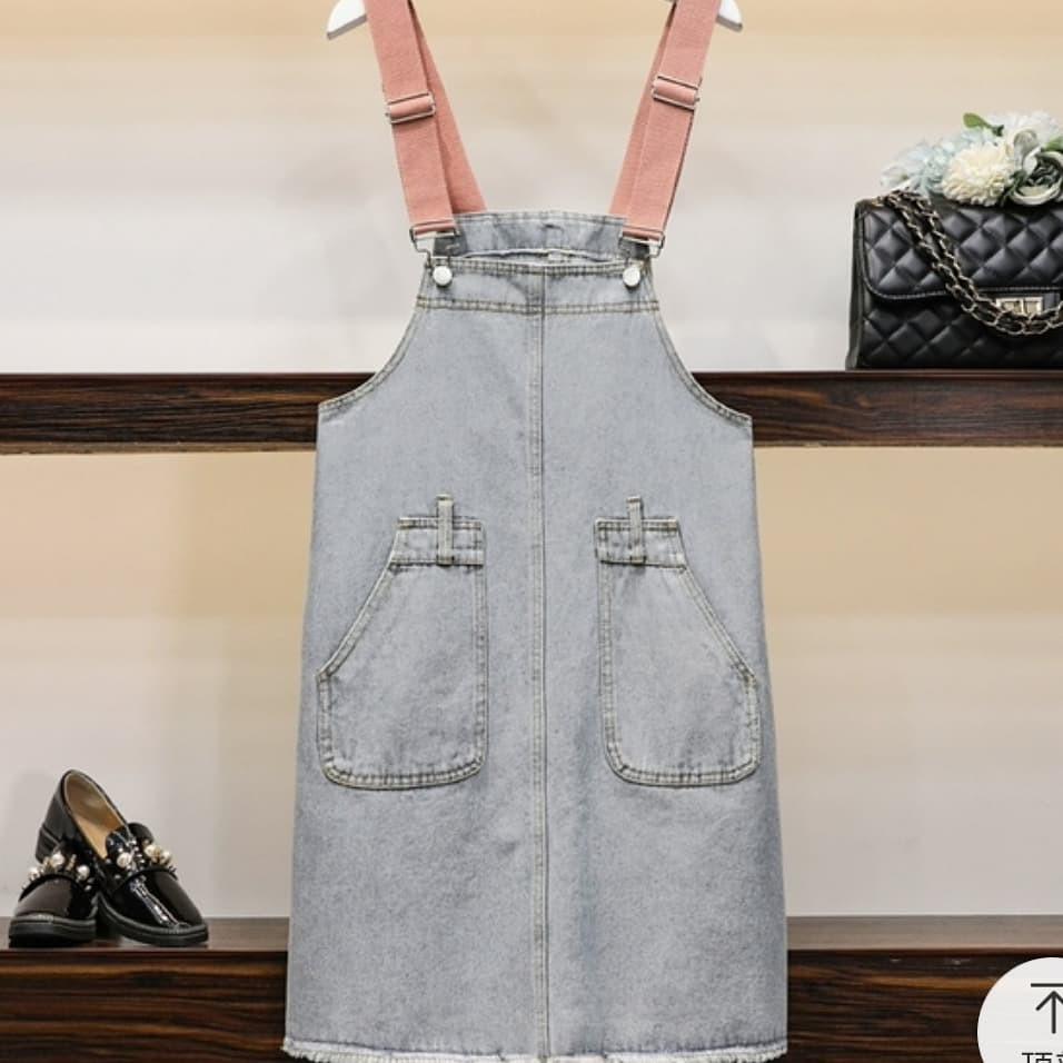 long denim pinafore