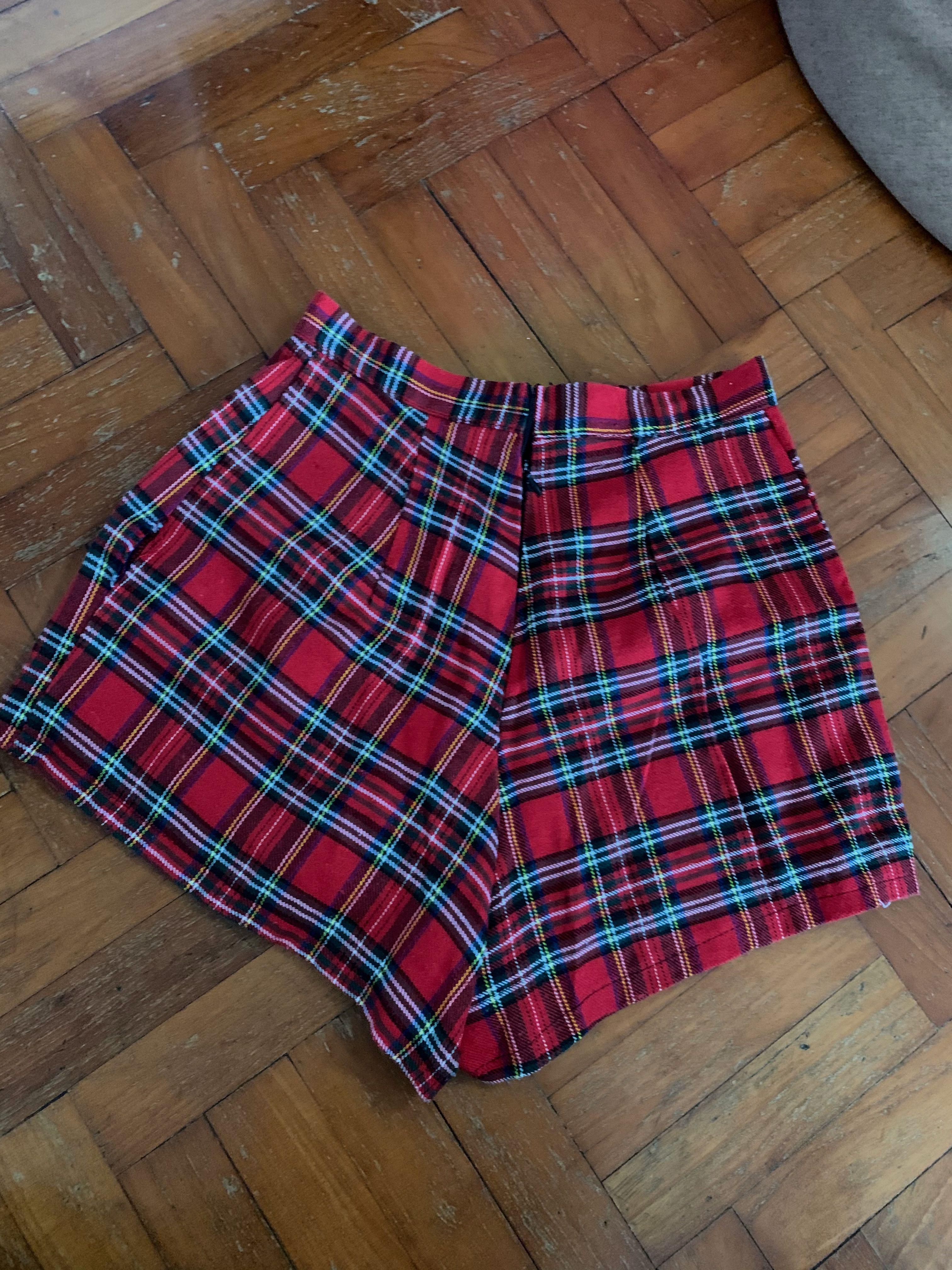 Red Tartan Plaid Shorts Women s Fashion Bottoms Other Bottoms