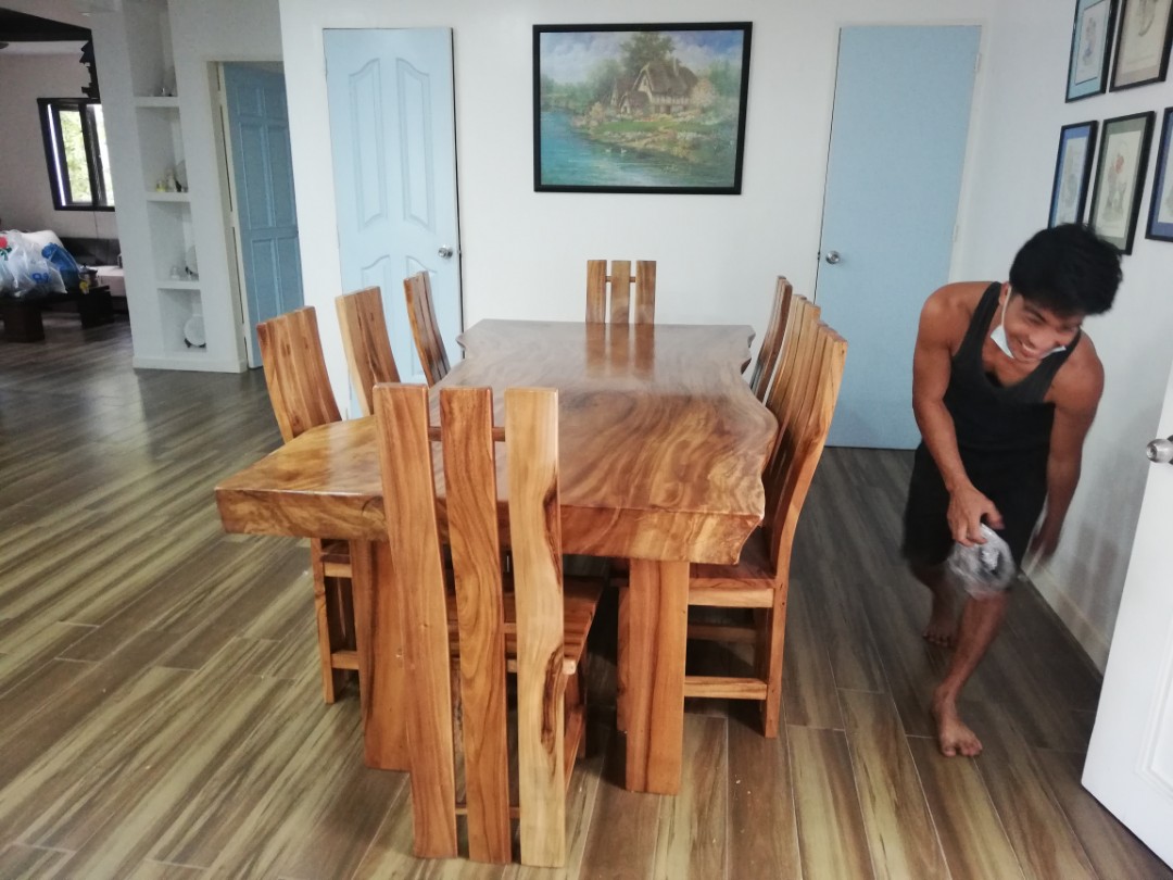 Solid Wood Dining Table Furniture Home Living Furniture Tables Sets On Carousell