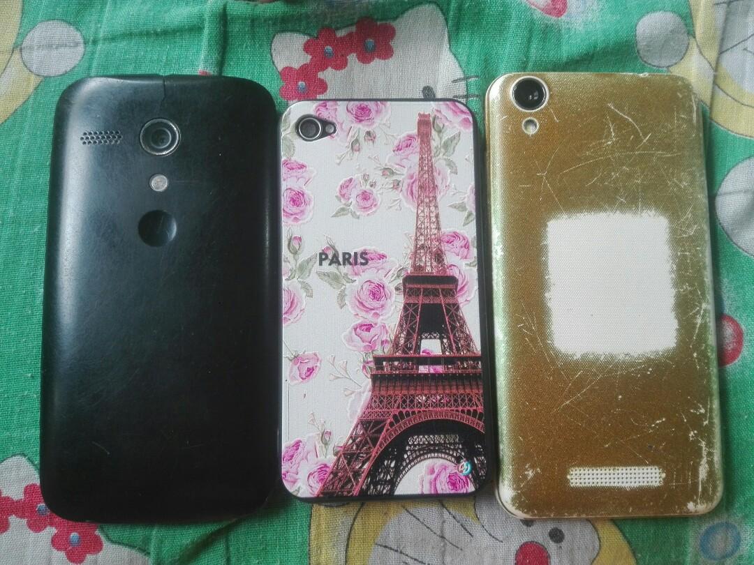 Take all defective cellphone (Category: Android Others) located in Pasig City. Submitted by gavepsalmstuff (Listing ID 1076534301, Image 2). Description: please make reading a habit 1. motorola - bigla na lang nagba black out. sira sim slot. pang wifi na lang pag naayos yung sira. ganda ng cam nito. super linaw. ang hirap na iopen.😢 2. iPhone 4 - black na lang screen. bukod pa dun sa sira nya sa upper part. sira din sim tray, di na natatanggal. 