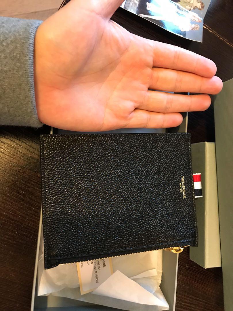 Thom Browne small coin purse pebble grain Black, 男裝, 袋, 腰袋 