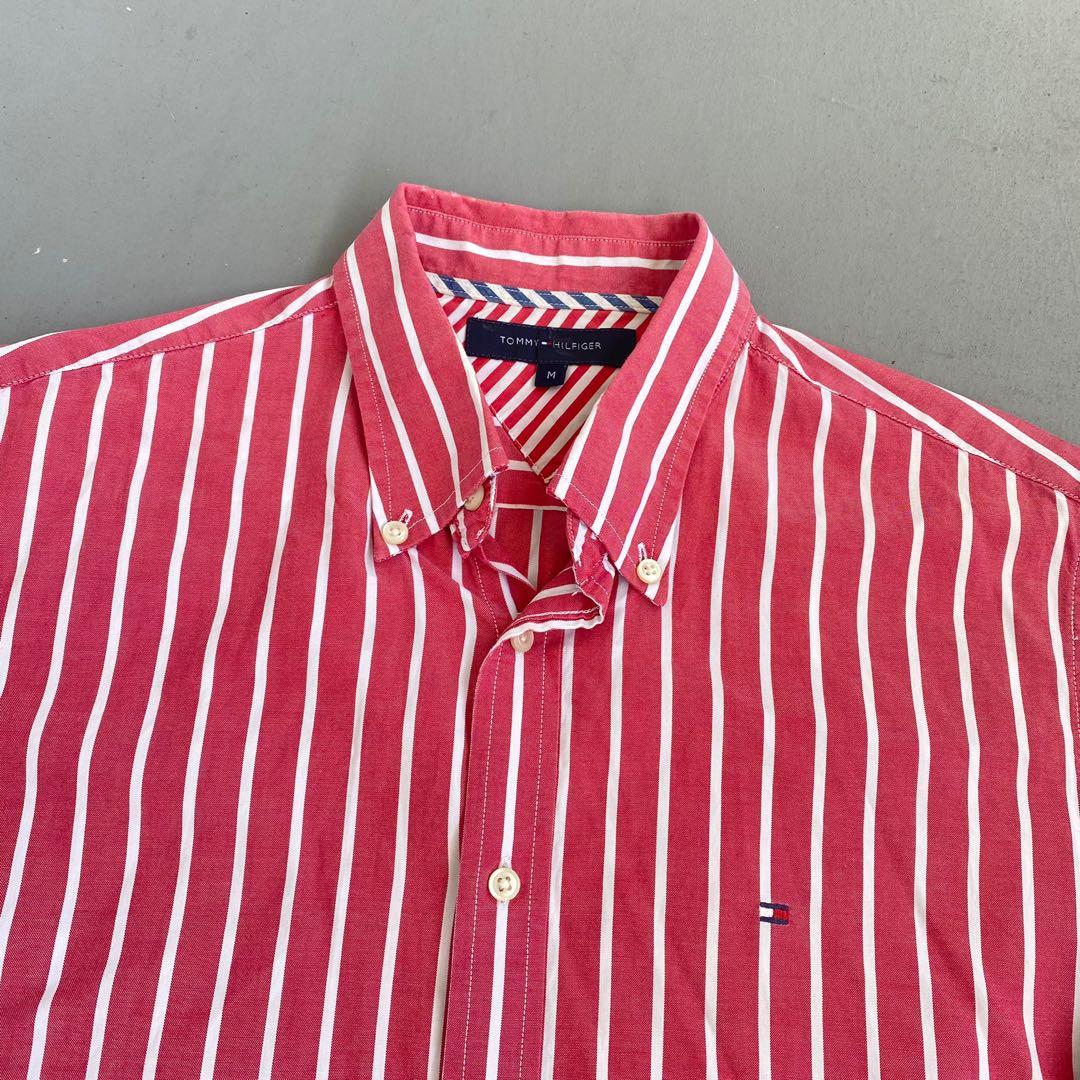 Tommy Hilfiger Stripe Candy Button Shirt Men s Fashion Tops Sets Tshirts Polo Shirts on Carousell