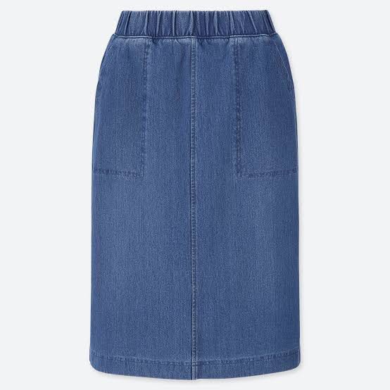 Denim jersey skirt uniqlo clearance