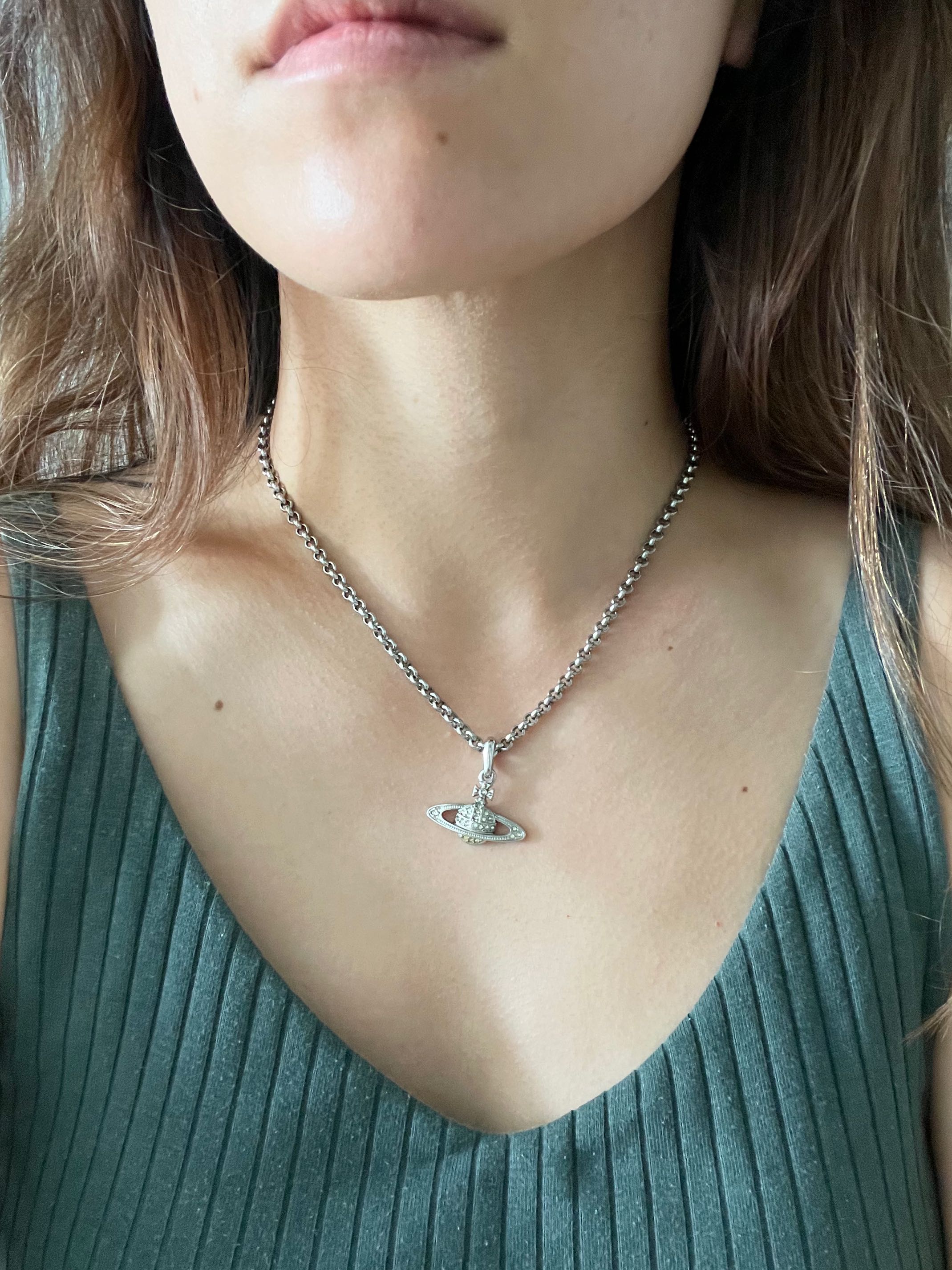 Vivienne westwood logo necklace on sale