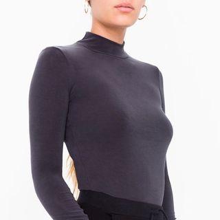 XS AMERICAN APPAREL BRUSHED JERSEY LONG SLEEVE SWEATER TURTLENECK