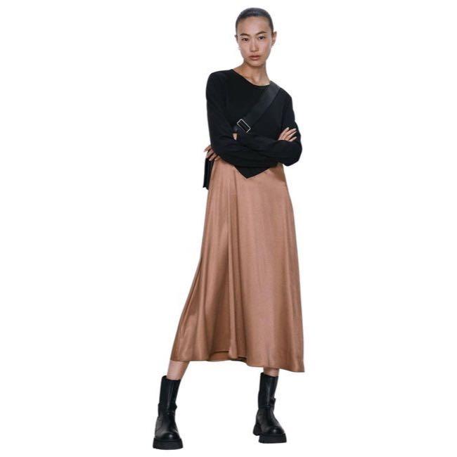 zara black and brown dress Zara Off The Shoulder Sweater Mini Dress