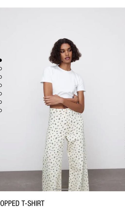 white cropped shirt zara