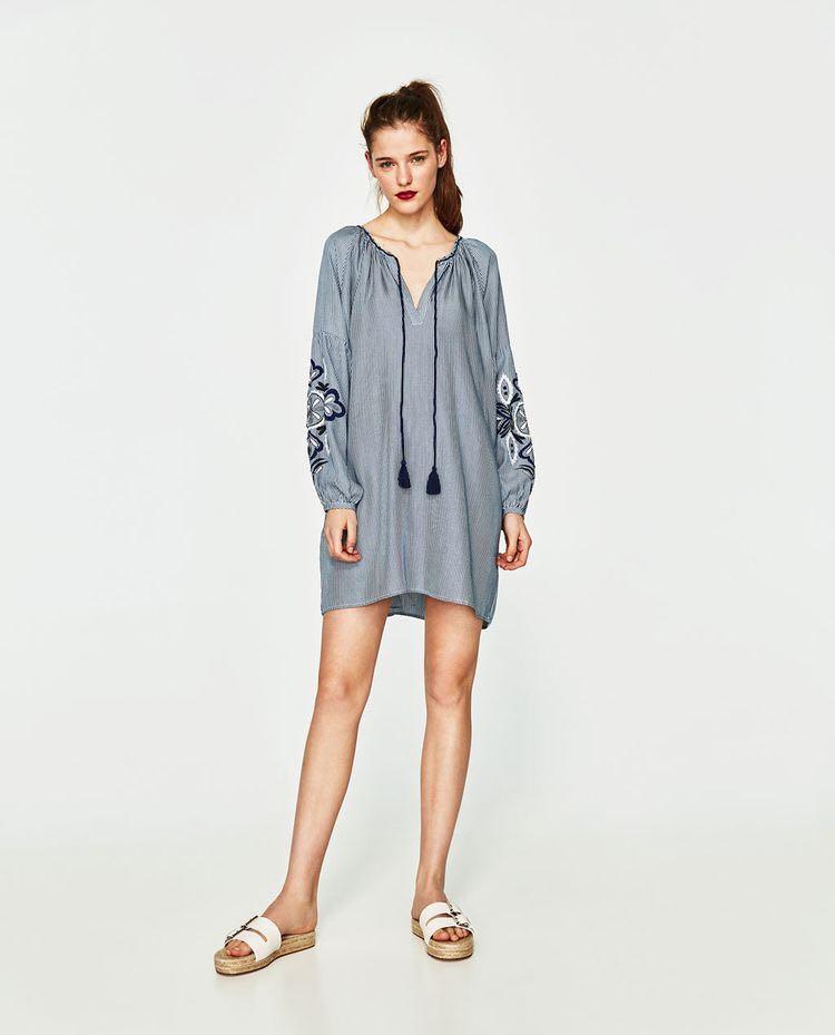 Zara Embroidered Striped Dress, Fesyen Wanita, Pakaian Wanita, Gaun & Rok di Carousell Zara Embroidered Striped Dress, Fesyen Wanita, Pakaian Wanita, Gaun & Rok di Carousell