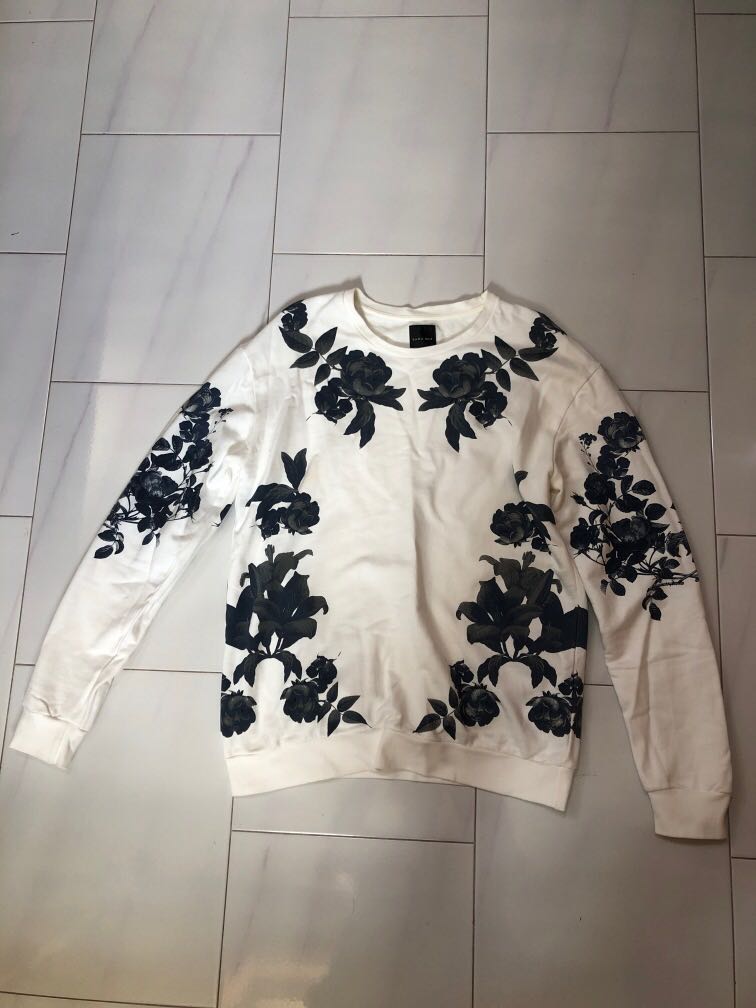 Zara floral white sweater Men s Fashion Coats Jackets and