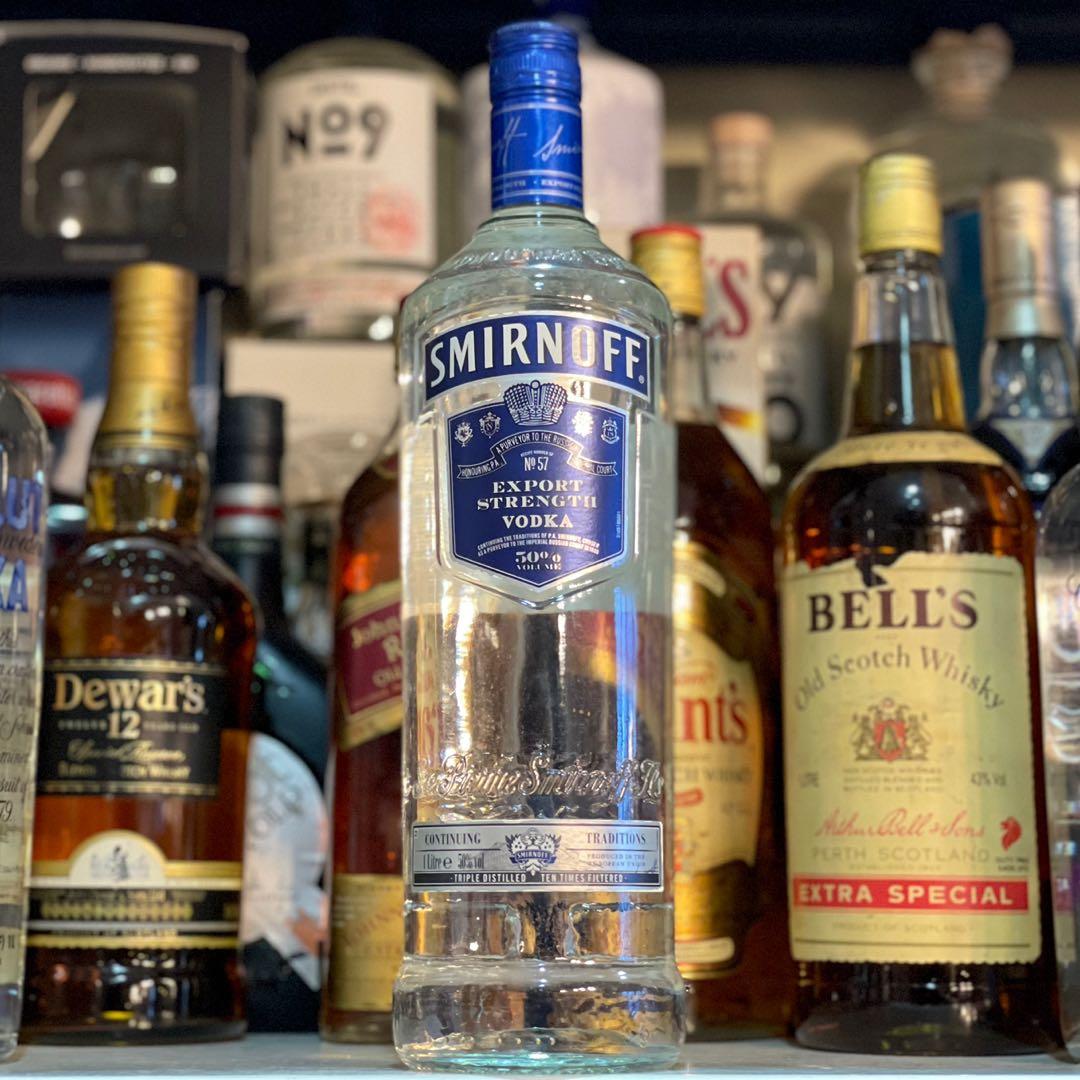 1L Smirnoff Blue Vodka Export Strength 50% ABV 1000ml, Food ...
