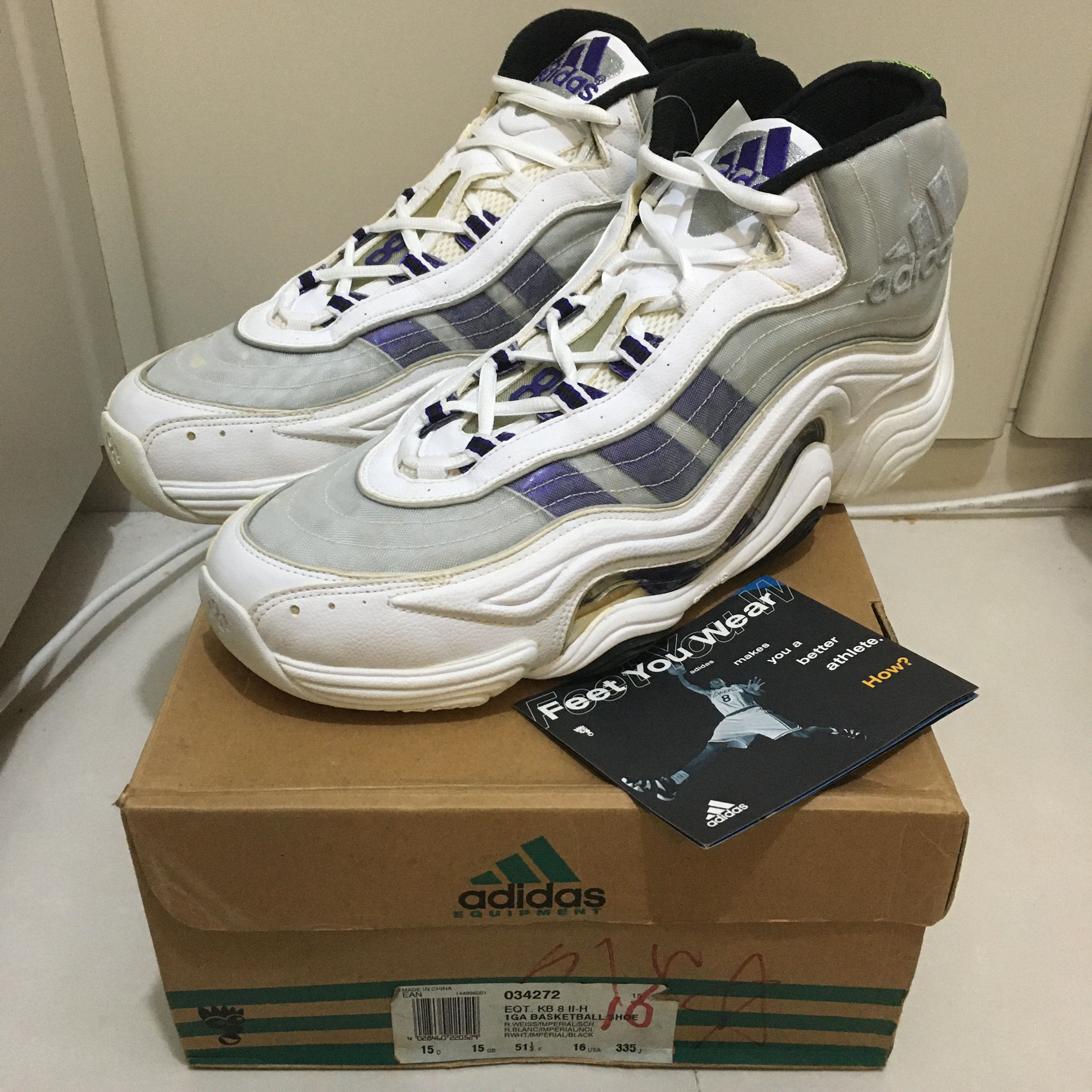 Adidas 1998 OG EQT KB8 II-H Kobe Bryant, 男裝, 鞋, 波鞋- Carousell