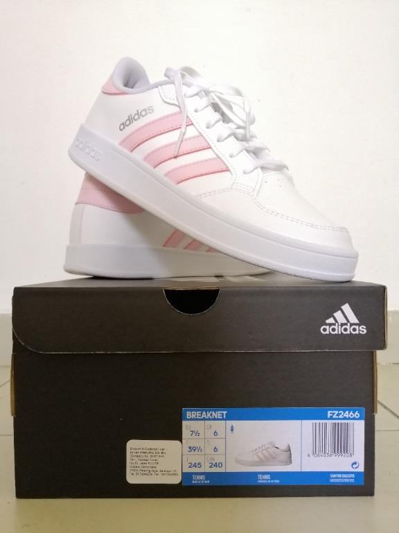 Adidas net shoes hotsell white and pink