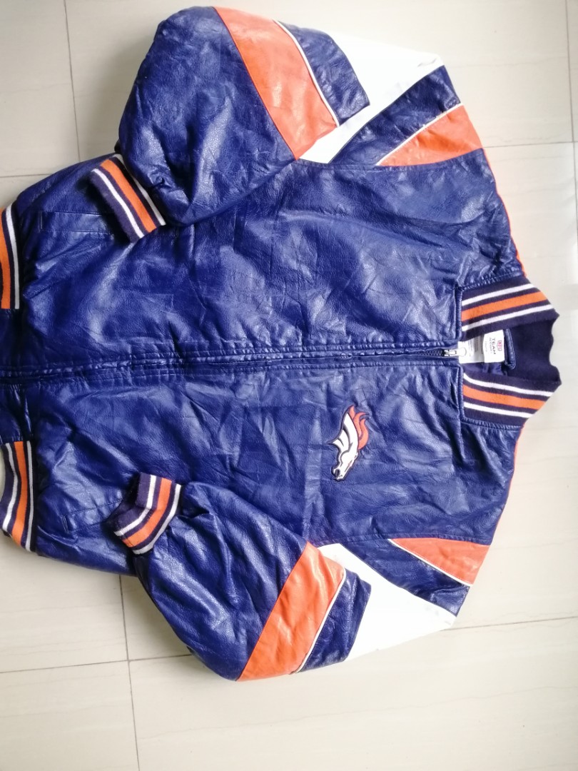 RARE Vintage 90s Denver Broncos Football Satin Jacket by Starter Broncos  Sweater Broncos Pullover Embroidery Logo Blue Color Men’s XL