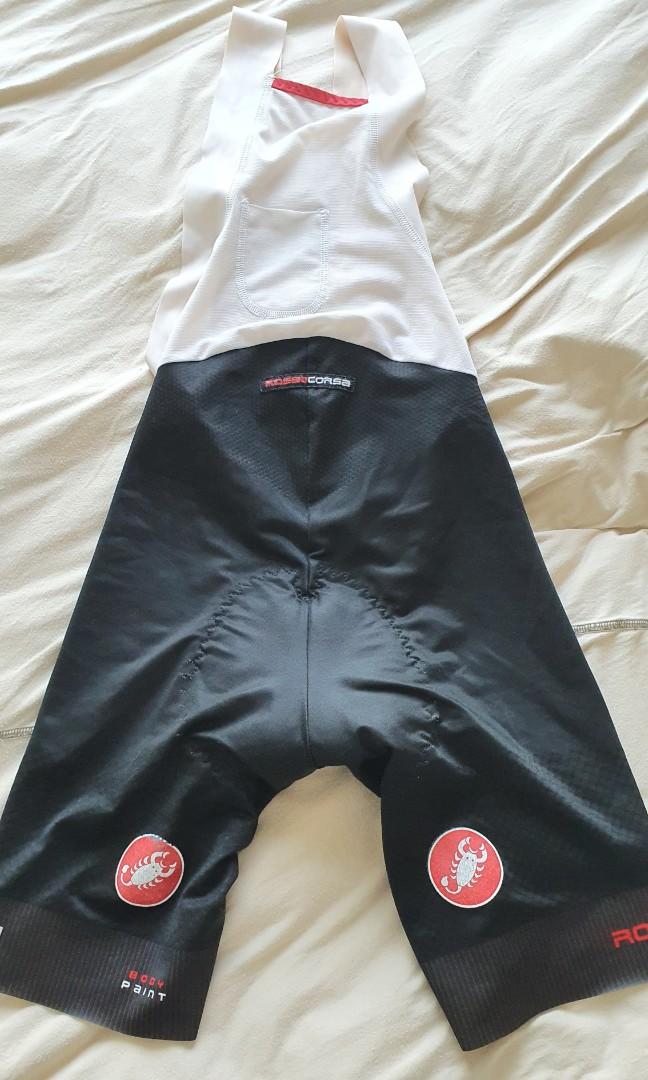 Castelli Genuine Body Paint Corsa Rosso cycling bibshorts in size Medium Fits tighter like a normal size S