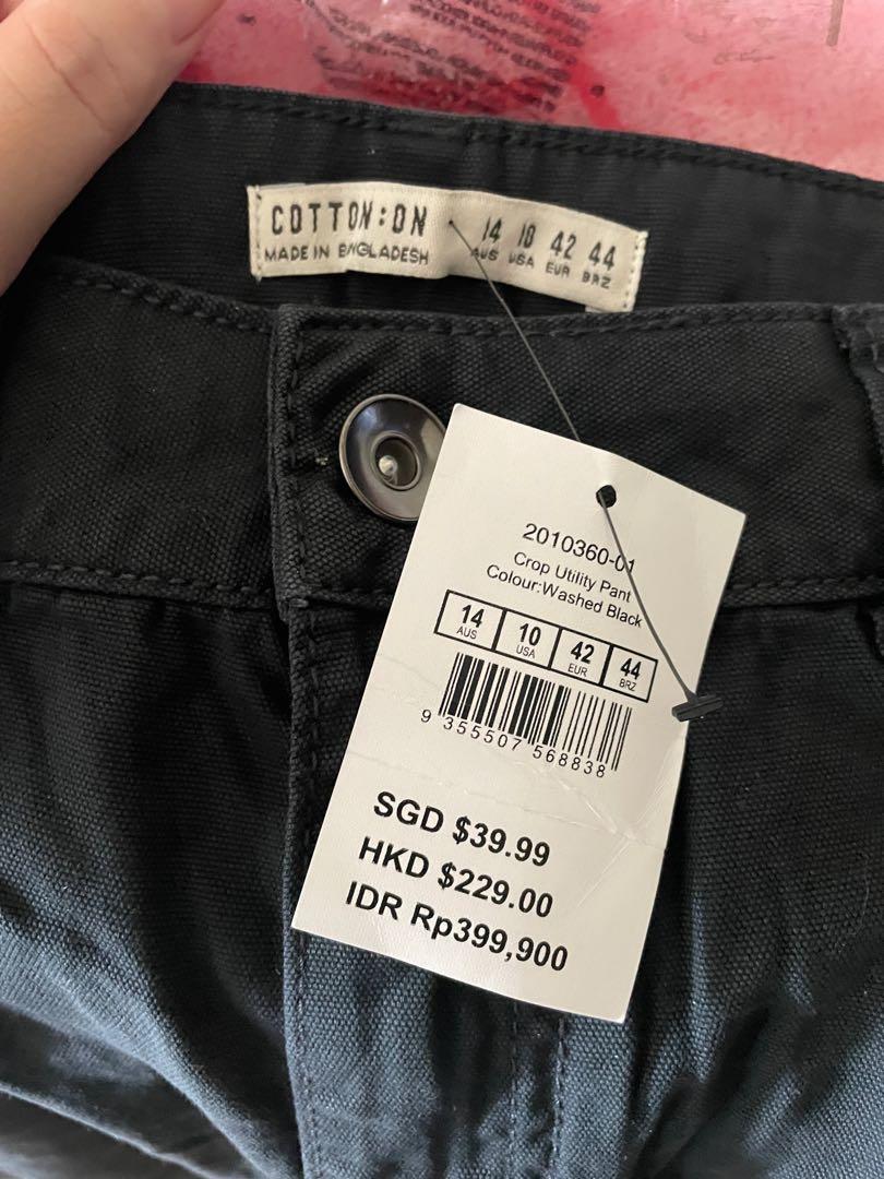 Cotton On Taylor Cropped Utility Pants Black Women S Fashion Bottoms Other Bottoms On Carousell