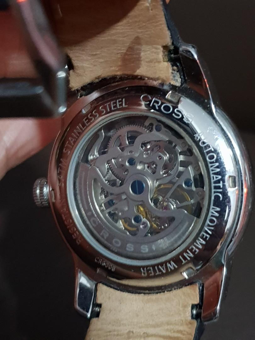 Cross Palatino Men s Automatic Watch with Black Dial Analogue Display and Black Leather Strap