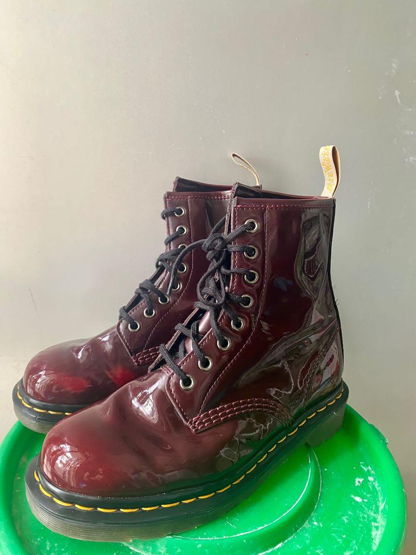 Dr. Martens Boots 1460 Vegan Glossy Cherry Red