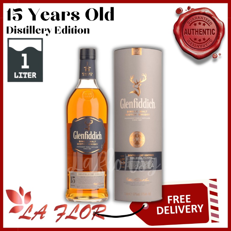 Glenfiddich 15 Years Old Distillery Edition Single Malt Scotch Whisky 1 Liter 51 Alc Come With Box Food Drinks Alcoholic Beverages On Carousell