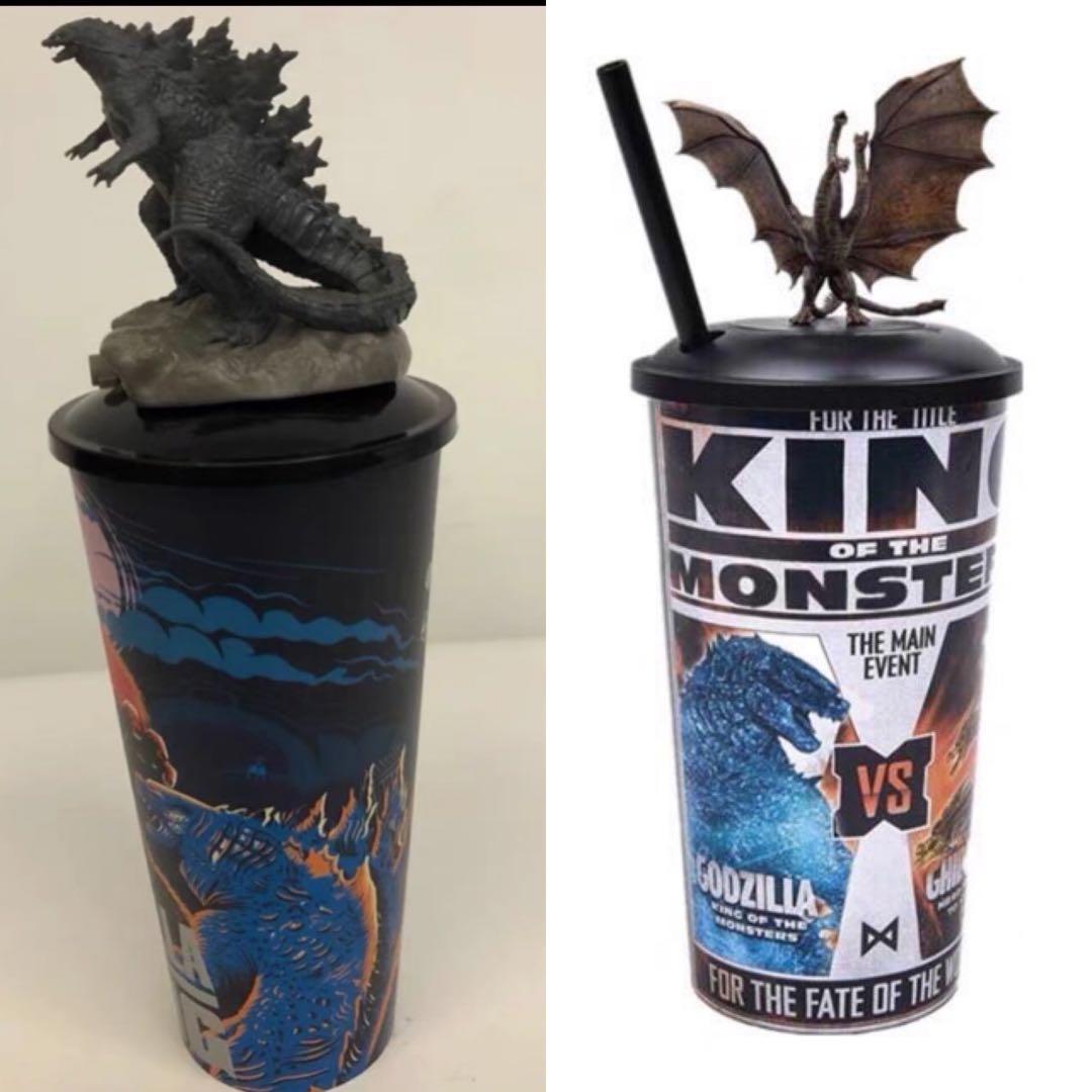 Godzilla vs Kong Mechagodzilla King Kong Ghidorah topper cup tumbler mug  bottle figures figurine toy