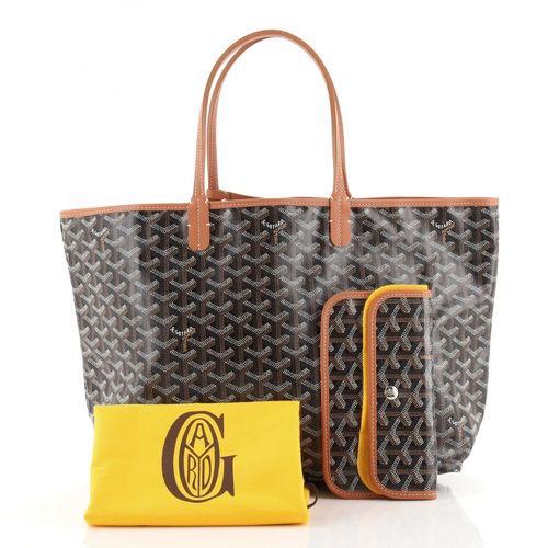 Goyard St Louis GM Tote Goyardine Black/Tan (90% new), 名牌, 手袋及銀包- Carousell