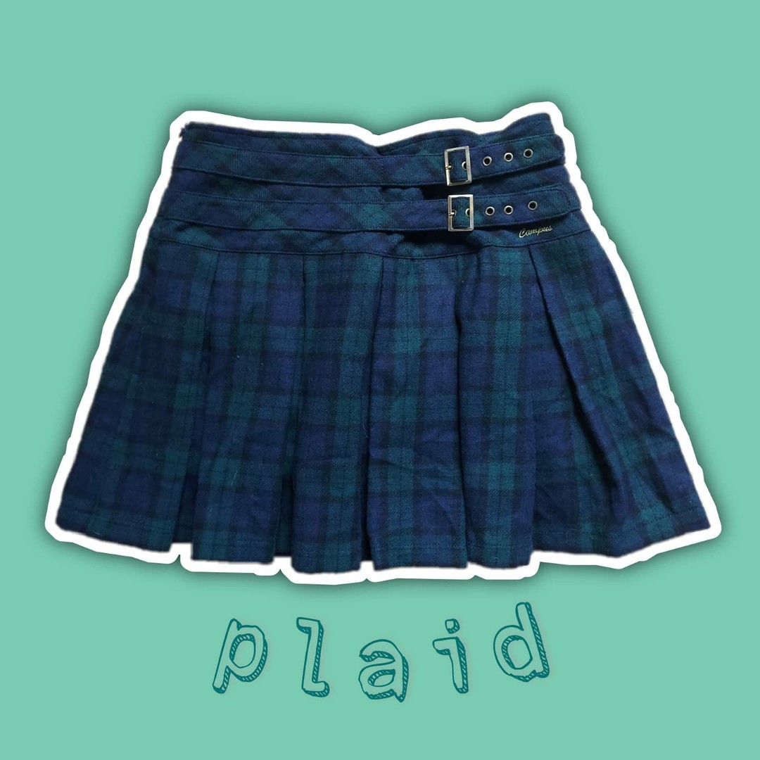 Blue and green tartan skirt clearance