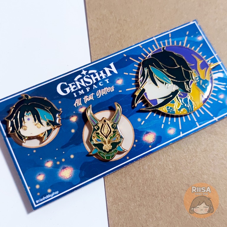 Hard Enamel Pin Genshin Impact Xiao Set, Hobbies & Toys, Stationary
