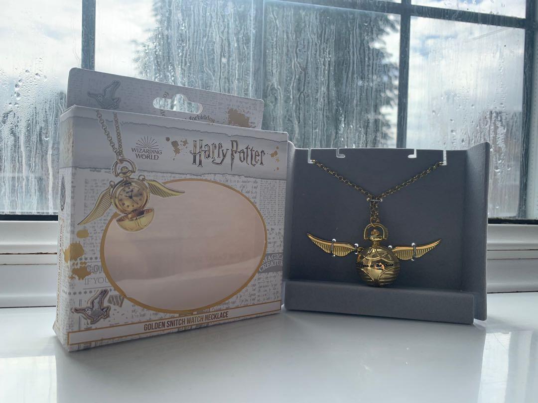 Golden snitch shop clock necklace