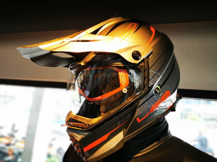 Helmet Ls2 Mx436 Pioneer Evo Knight Titanium Orange Fluo, Auto