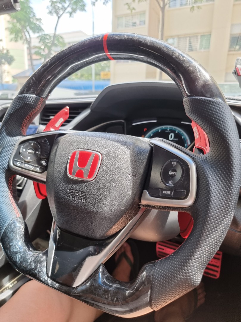 Carbon fiber honda civic steering wheel deals