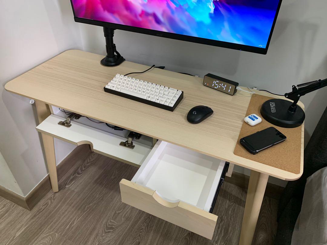 Ikea Lisabo Desk + Drawer Mods, Home & Furniture, Furniture on Carousell