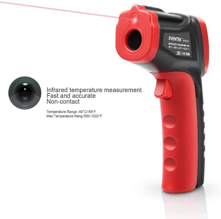Infrared Thermometer, Eventek IR Laser Thermometer, NonContact Digital