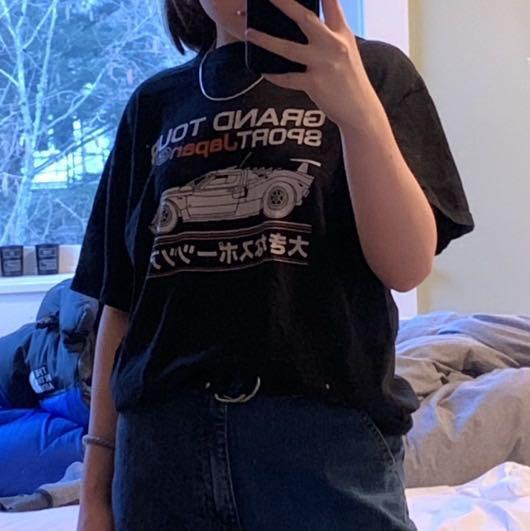 Brandy Melville Grand Tour Sport Japan Gts 1992 Top Black Ulzzang Oversized Graphic Tee Top Women S Fashion Tops Other Tops On Carousell