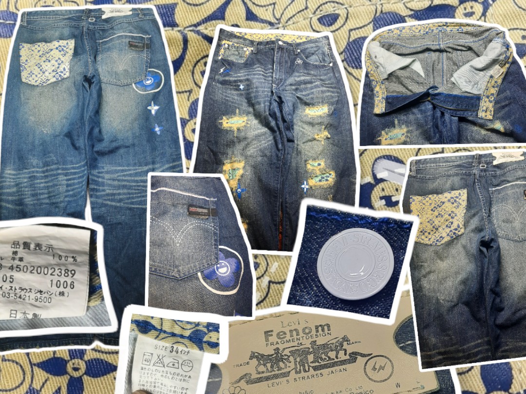 LEVI'S FRAGMENTS FENOM TAKASHI MURAKAMI LV, Men's Fashion, Bottoms, Jeans  on Carousell