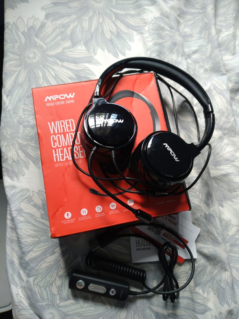 mpow wired computer headset model pa071a