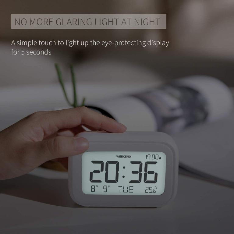 NOKLEAD Digital Alarm Clock for Bedroom Travel Office Modern