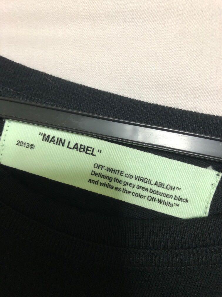 Off White Main Label 2013 Virgil Abloh Tee , Men'S Fashion, Tops & Sets,  Formal Shirts On Carousell