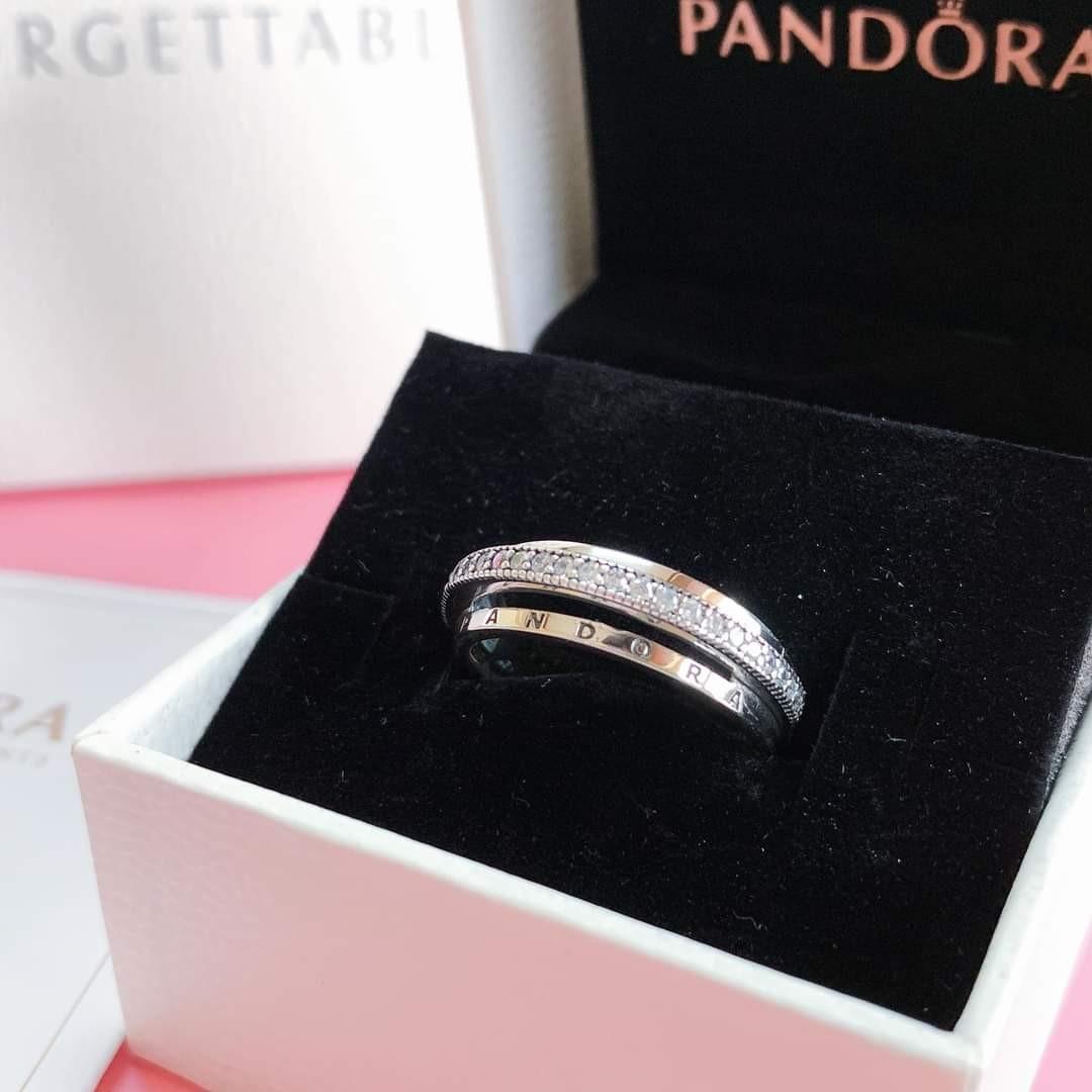 Triple band shop pave ring pandora