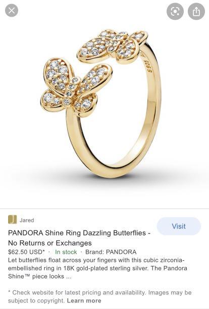 Pandora shine butterfly ring online