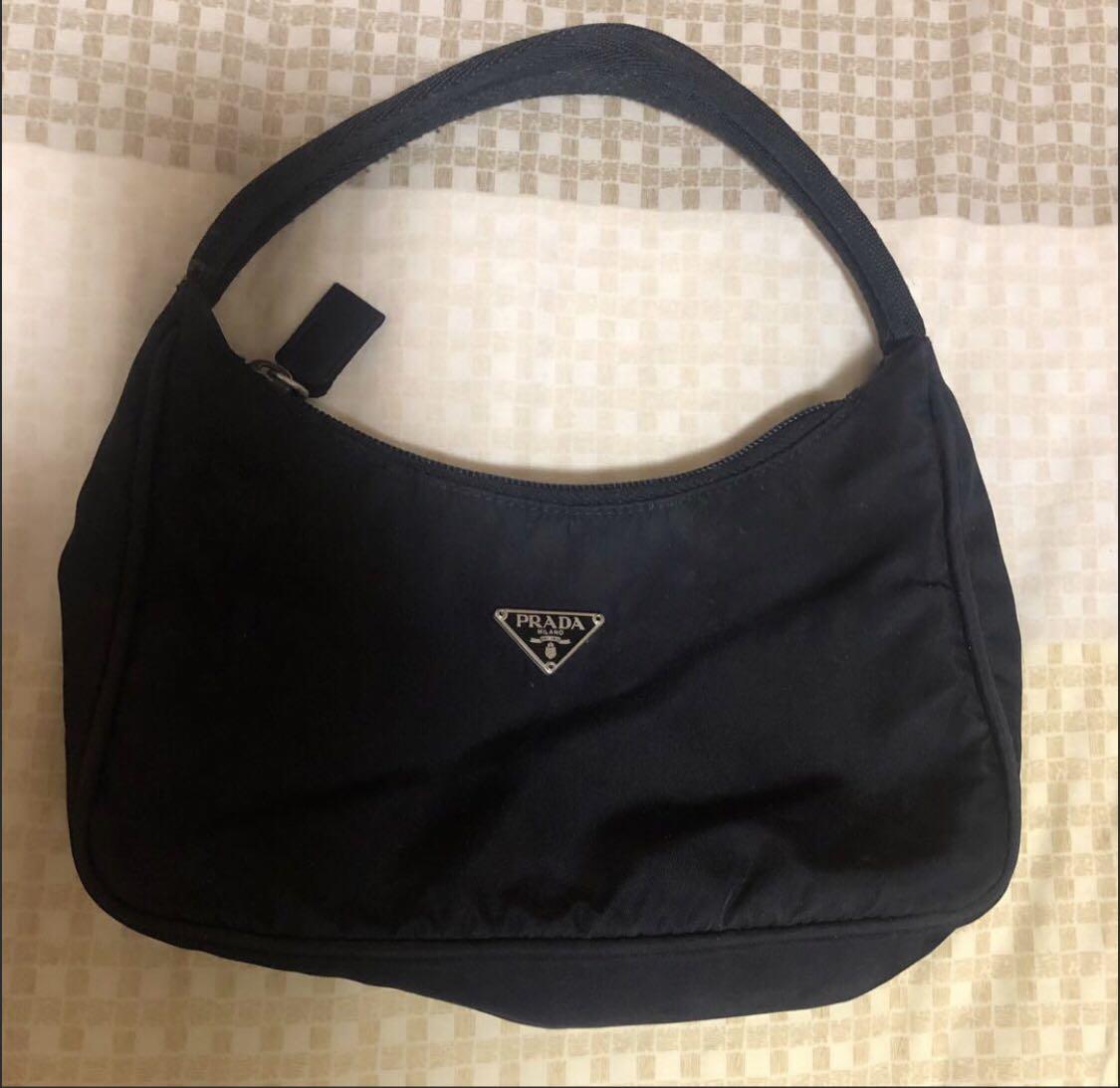 Prada Vintage Tessuto Mini Hobo Handbag